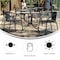 Flash Furniture Round Table Set, Aluminum, Glass, Metal, Plastic, Rattan, Clear TLH-087RD-037GY2-GG - alternate 3